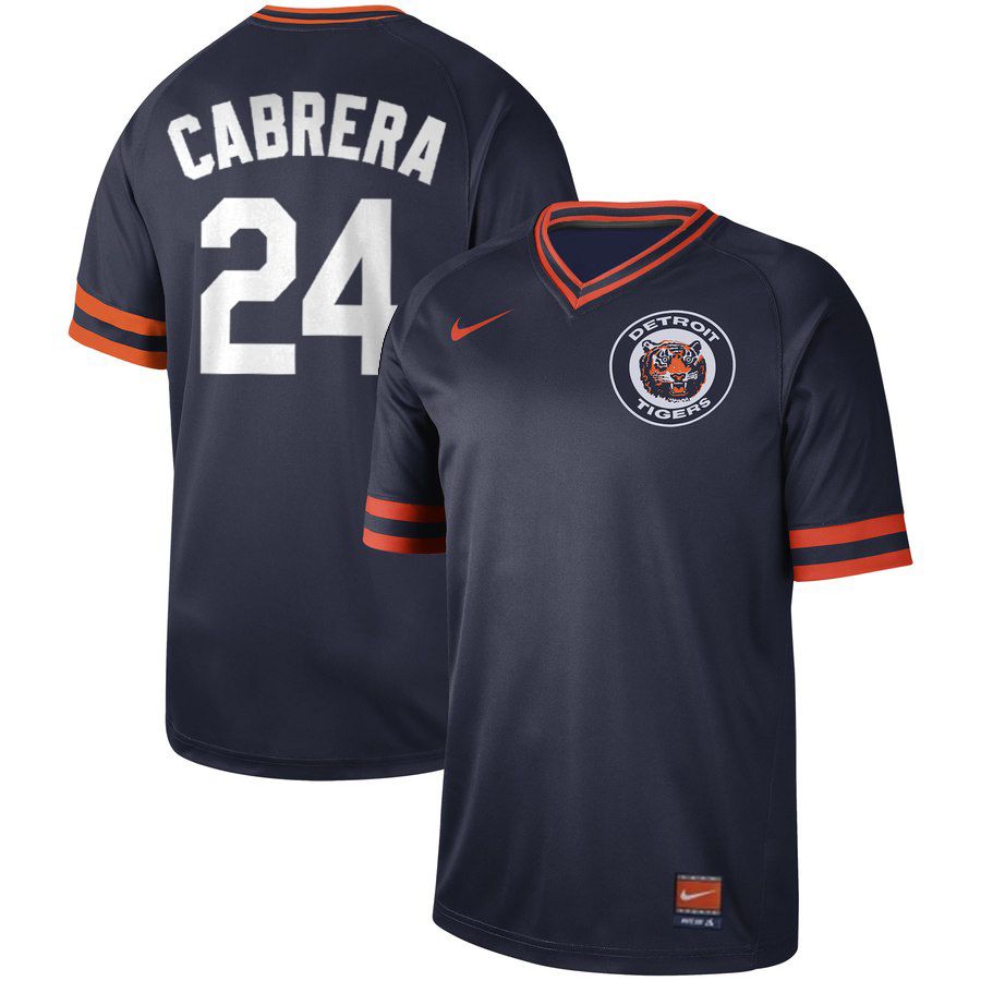 2019 Men MLB Detroit Tigers #24 Cabrera blue Nike Cooperstown Collection Jerseys->houston astros->MLB Jersey